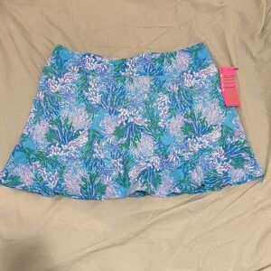 NWT Lilly Pulitzer Luxlextic Zadora High Rise Skort UPF 50+ in Las Olas Aqua